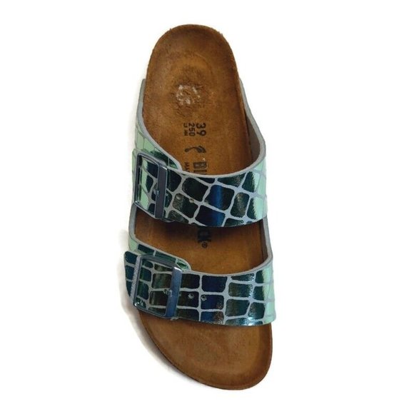 Birkenstock Arizona BS Sandals Womens Size 8-8.5 NARROW Gator Gleam Mineral - Picture 3 of 9